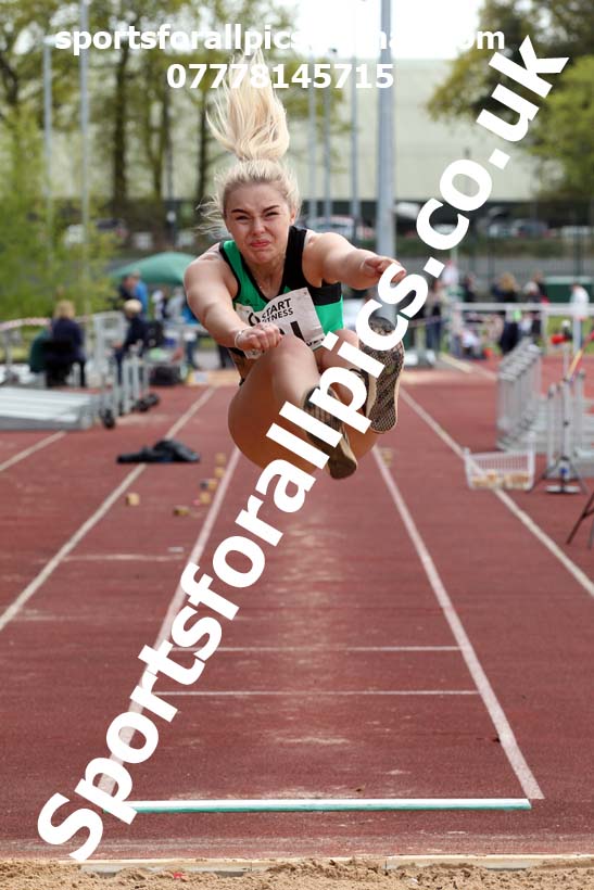 Long jump, 2021 NECAA Middlesbrough Open Meting, Sunday, May 9th. Photo: David T. Hewitson/Sports for All Pics